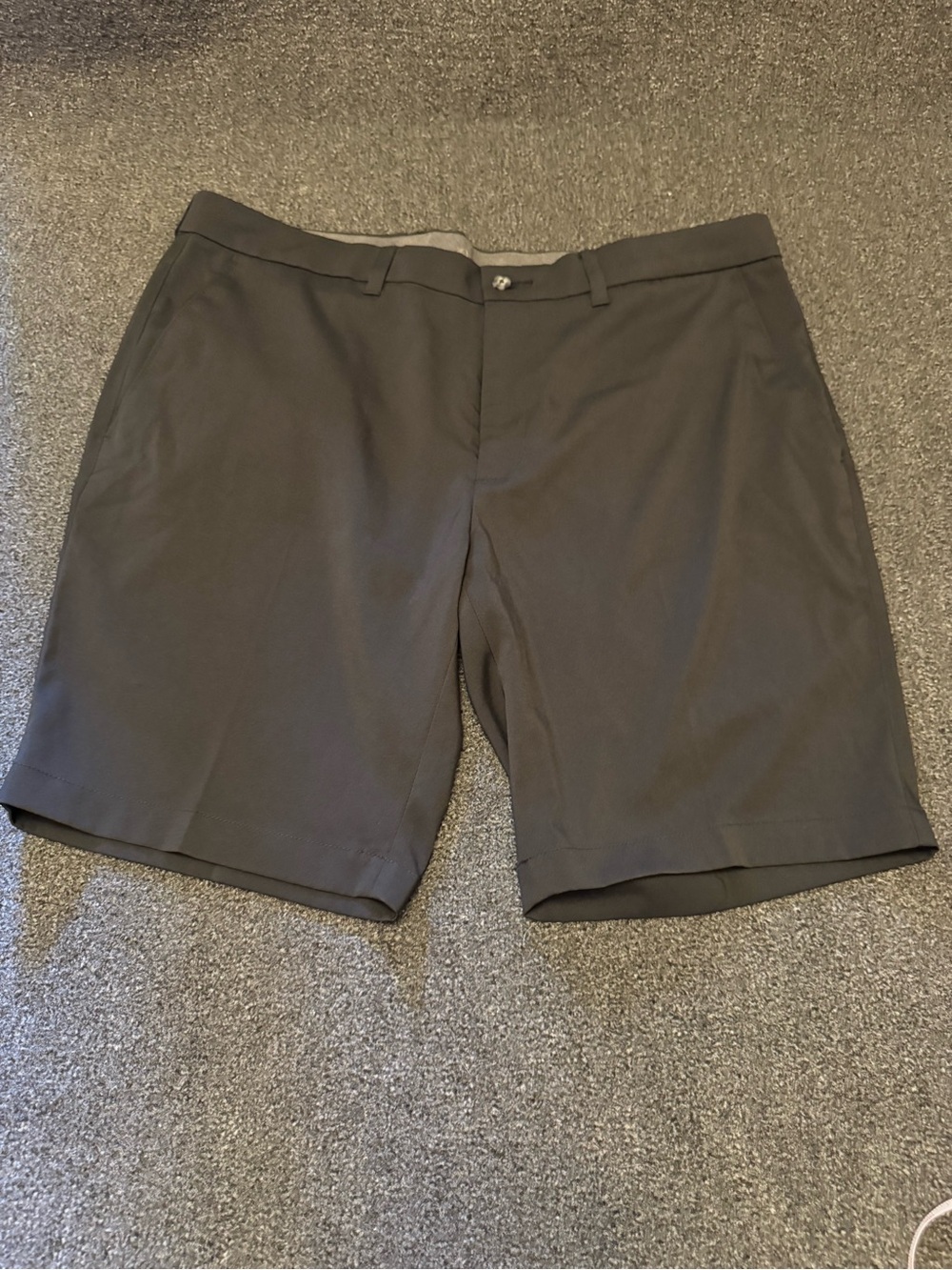 Oxford Mens Black Performance Golf Shorts - Flat Front, Stretch, Size 38